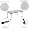 Flash Furniture Oval 47.5 W, 76 L, 25 H, Chrome, Laminate, Particleboard, Plastic, Steel, Grey XU-GRP-12CH-A3048CON-48-GY-T-P-CAS-GG - alternate 6